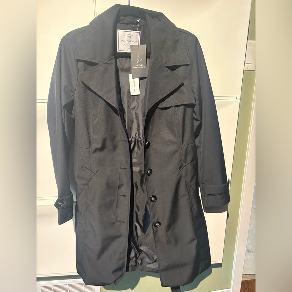 Elegant Black Women's Trench Coat
